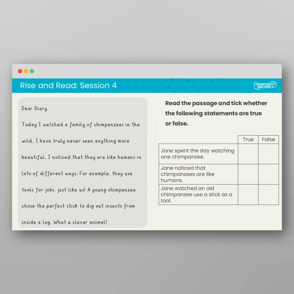 An image of the Rise and Read Jane Goodall Resource