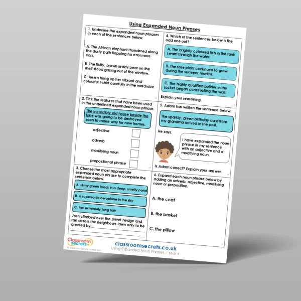 An image of the Using Expanded Noun Phrases Mixed Activity Resource