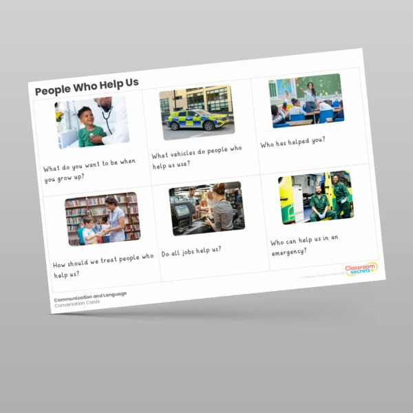 An image of the People Who Help Us Conversation Cards Resource