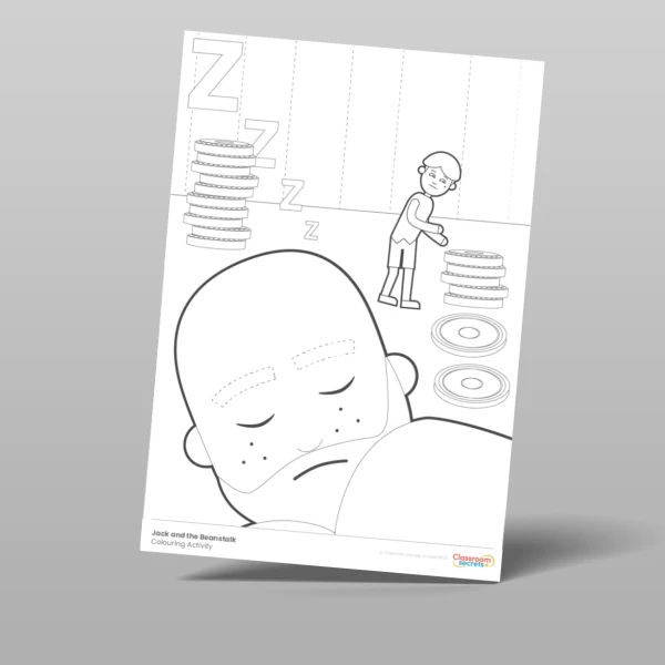 An image of the Jack and the Beanstalk Colouring Activity Resource
