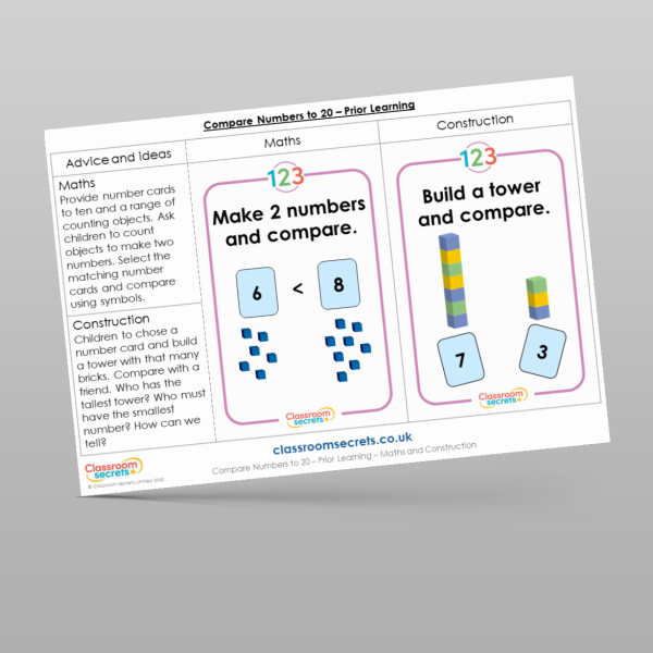 Year 1 Compare Numbers To 20 Prior Learning Resource | Classroom Secrets