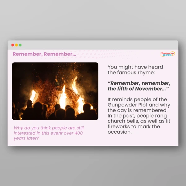 An image of the Bonfire Night Whole School Assembly PPT Resource