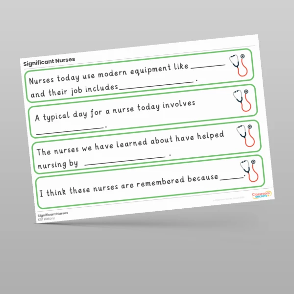 An image of the Significant Nurses Stem Sentences Resource