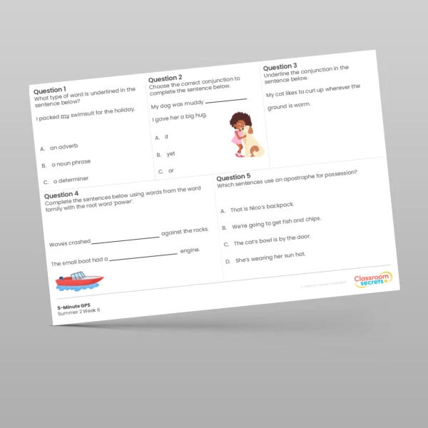 An image of the 5-Minute GPS Summer 2 Week 6 Resource