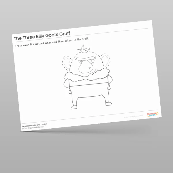 An image of the The Three Billy Goats Gruff I Can Draw and Colour Resource