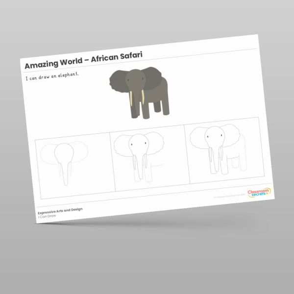 An image of the Amazing World - African Safari I Can Draw Resource