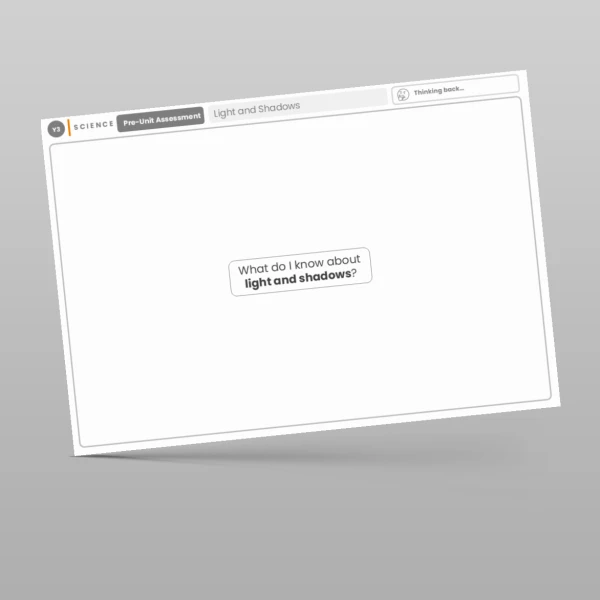 An image of the Light and Shadows Pre-Unit Assessment Resource