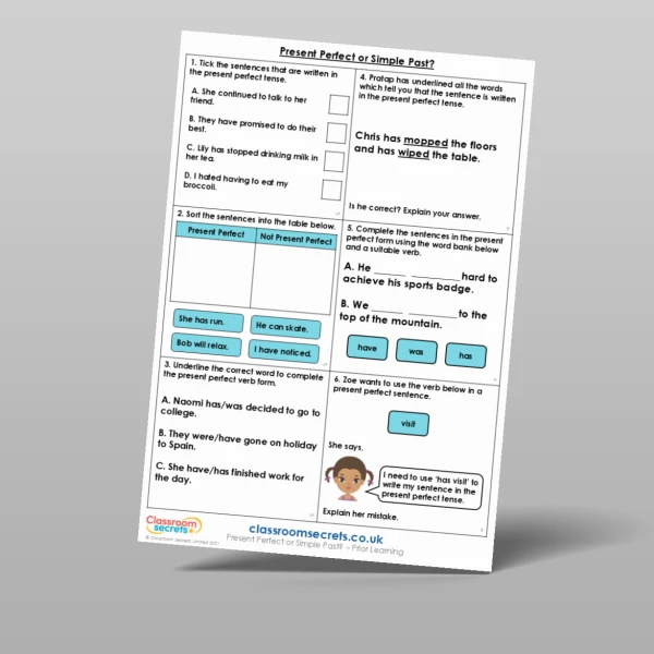 An image of the Present Perfect or Simple Past? Prior Learning Resource