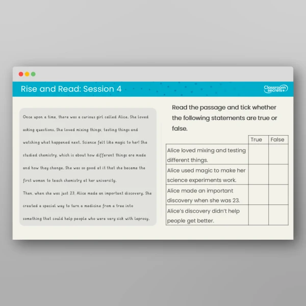 An image of the Rise and Read Alice Ball Resource