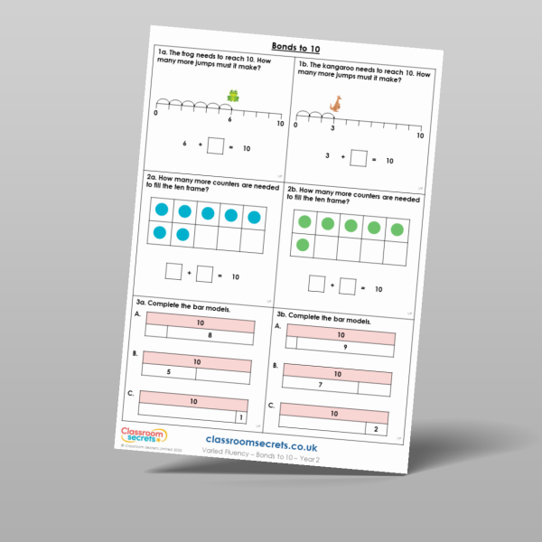 Year 2 Bonds To 10 Varied Fluency Resource | Classroom Secrets