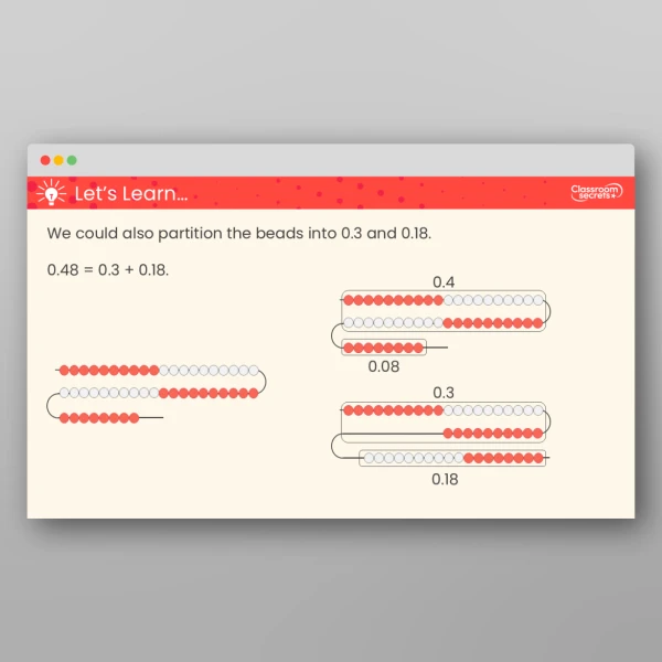 An image of the Hundredths as Decimals Teaching PPT Resource