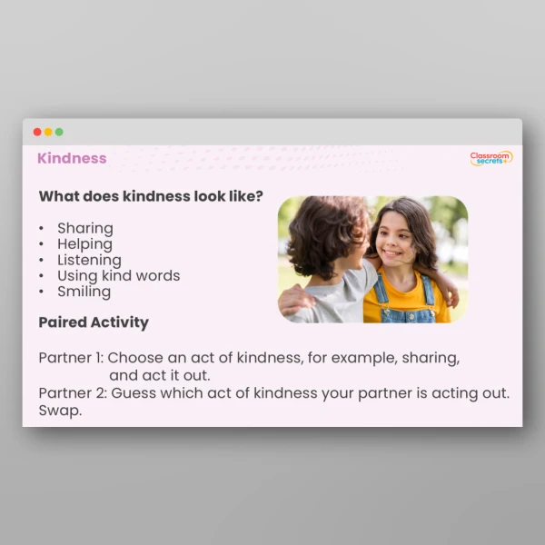 An image of the LKS2 Values - Kindness Resource