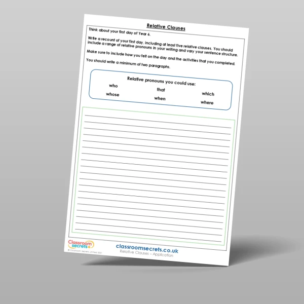 An image of the Relative Clauses Application Resource