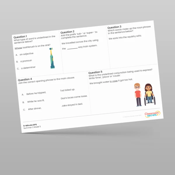 An image of the 5-Minute GPS Summer 2 Week 5 Resource