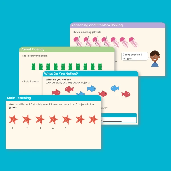Year 1 Count Objects from a Larger Group Place Value within 10 Teaching PowerPoint