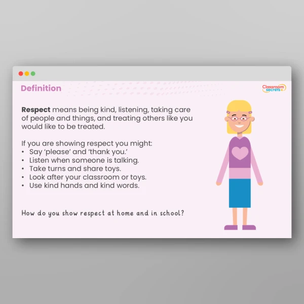 An image of the Values - Respect PPT Resource