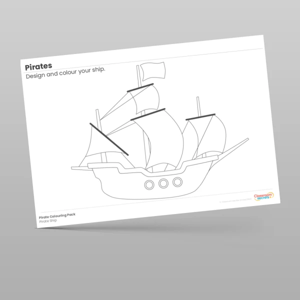 An image of the Pirates Colouring Pack Resource