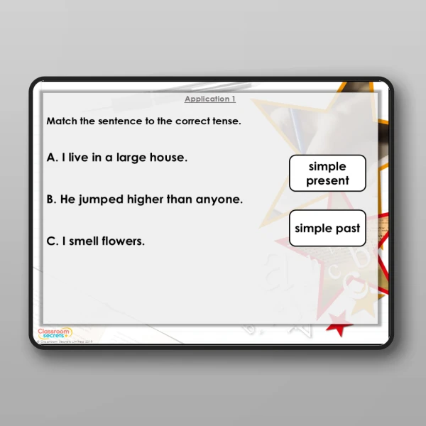 An image of the Free Recognising Simple Past and Present Tenses Modelling PPT Resource