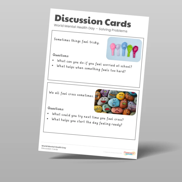 An image of the World Mental Health Day Discussion Cards Resource