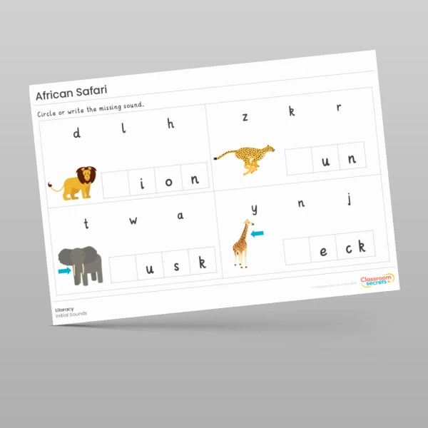 An image of the Amazing World - African Safari Literacy Activities Resource