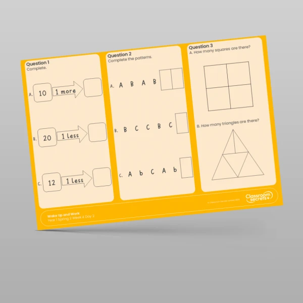 An image of the Spring 2 Week 4 Wake Up and Work Resource