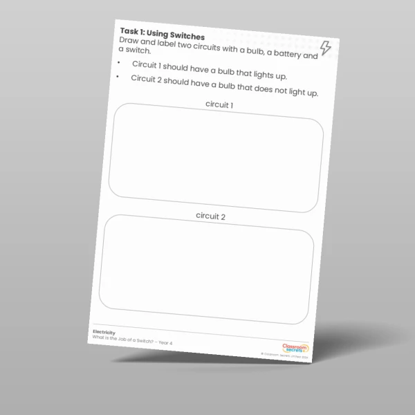 An image of the Using Switches Worksheet Resource