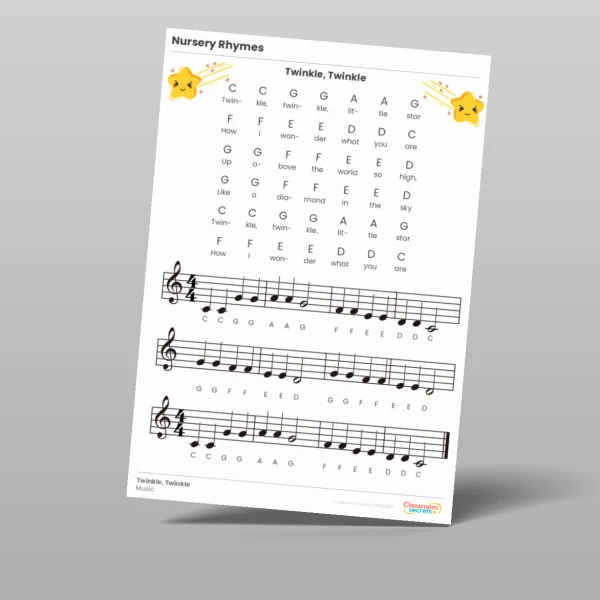 An image of the Nursery Rhyme Sheet Music Resource