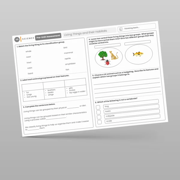 An image of the Living Things and their Habitats Pre-Unit Assessment Resource