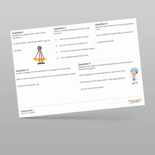 An image of the 5-Minute GPS Summer 1 Week 1 Resource