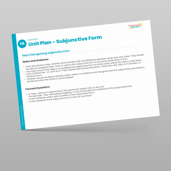 An image of the Subjunctive Form Unit Plan Resource