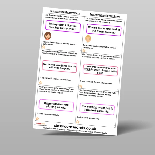 An image of the Recognising Determiners Application and Reasoning Resource