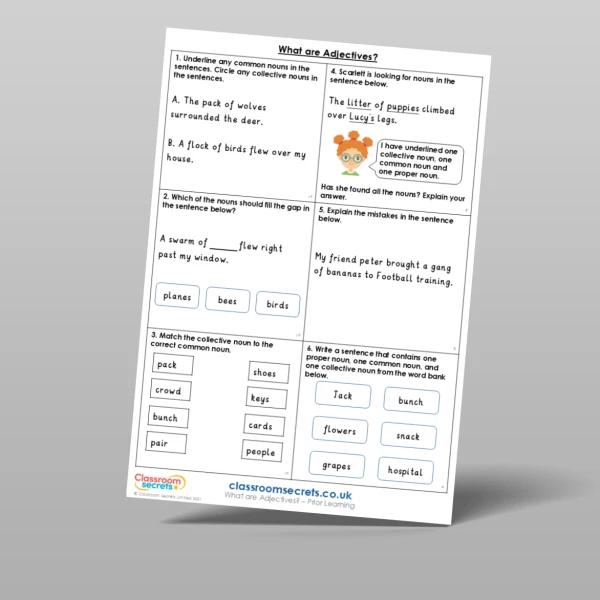 An image of the What are Adjectives? Prior Learning Resource