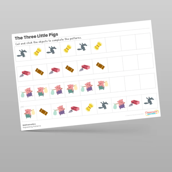 An image of the The Three Little Pigs Traditional Tales Maths Activities Resource