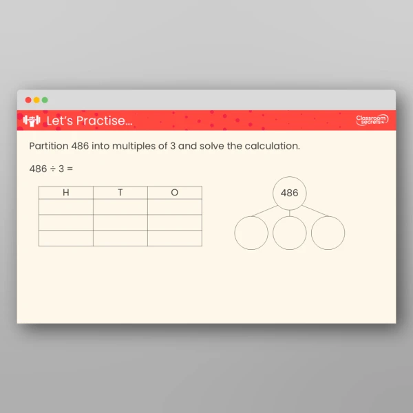 An image of the Divide a 3-Digit Number by a 1-Digit Number Teaching PPT Resource