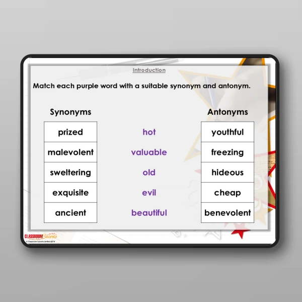 An image of the Synonyms and Antonyms Modelling PPT Resource