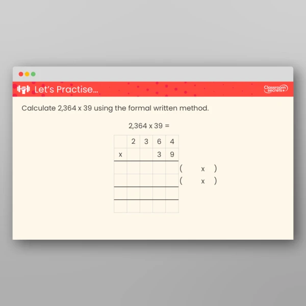 An image of the Multiply a 4-Digit Number by a 2-Digit Number Teaching PPT Resource