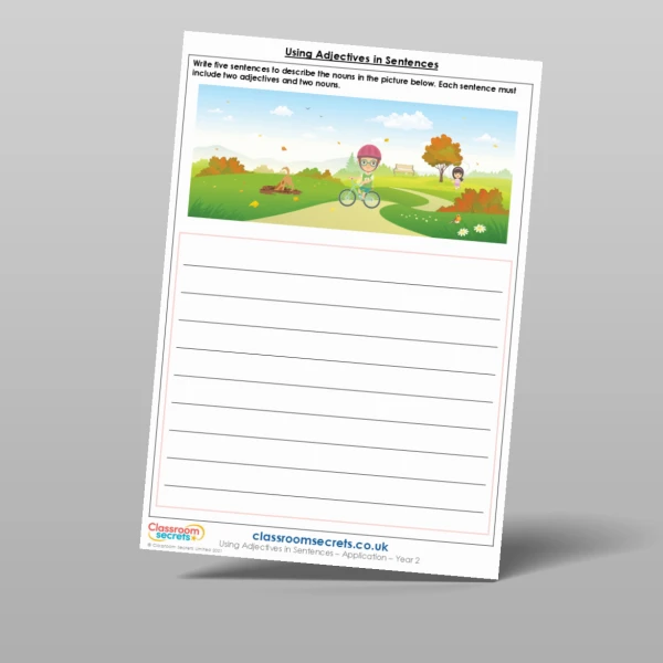 An image of the Using Adjectives in Sentences Application Resource