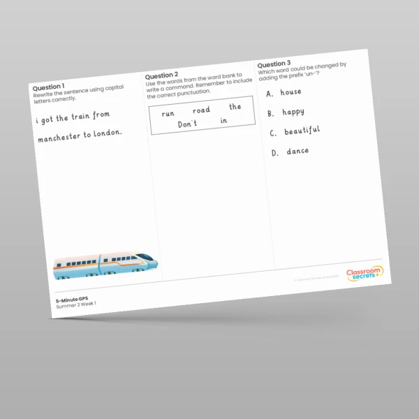 An image of the 5-Minute GPS Summer 2 Week 1 Resource