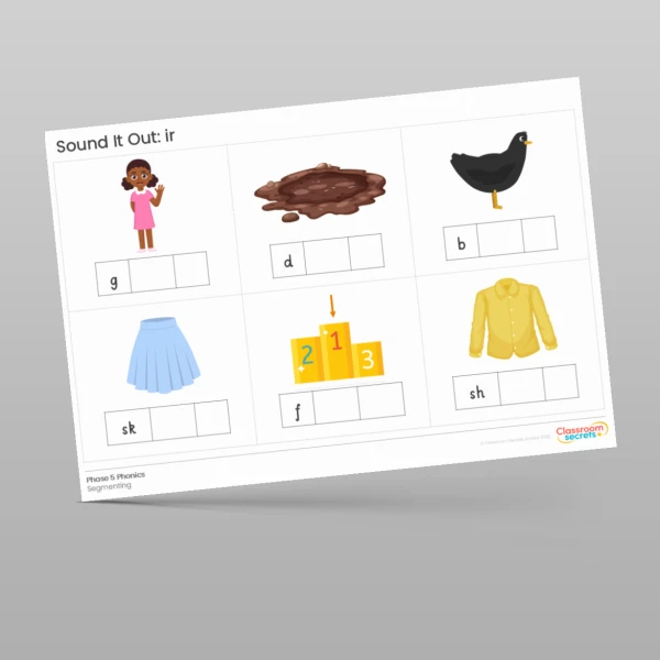 An image of the Phonics Sound It Out: ir Resource