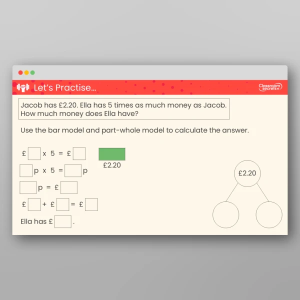An image of the Solve Problems with Money Teaching PPT Resource