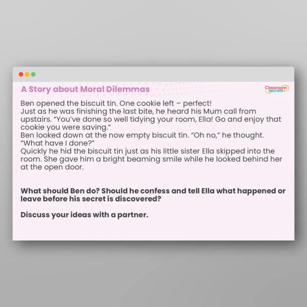 An image of the LKS2 What Is a Moral Dilemma? PPT Resource