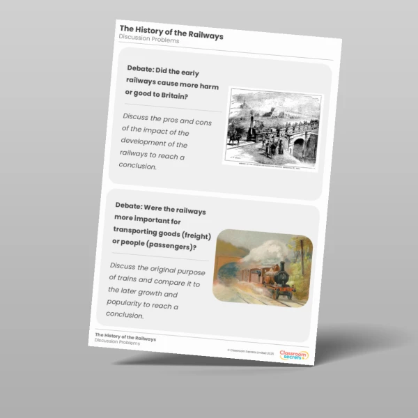 An image of the The History of Railways Discussion Problems Resource