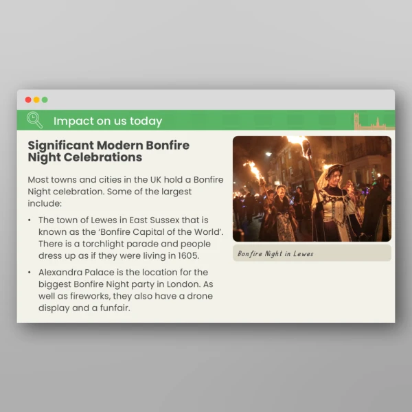 An image of the Lesson 6: How Is the Gunpowder Plot Celebrated Today? PPT Resource