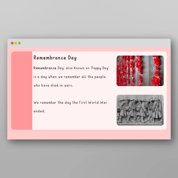An image of the Remembrance Day Introductory PPT Resource