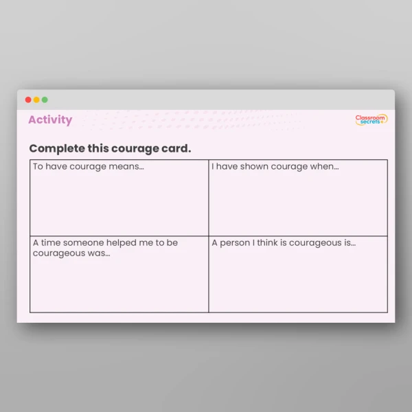 An image of the Values Resource - Courage Resource
