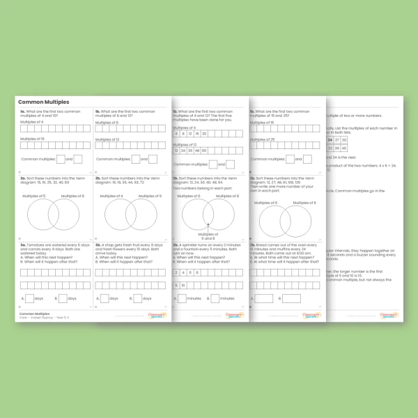 Year 5 Common Multiples Multiplication and Division A Varied Fluency