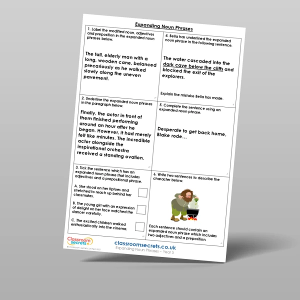 An image of the Expanding Noun Phrases Mixed Activity Resource