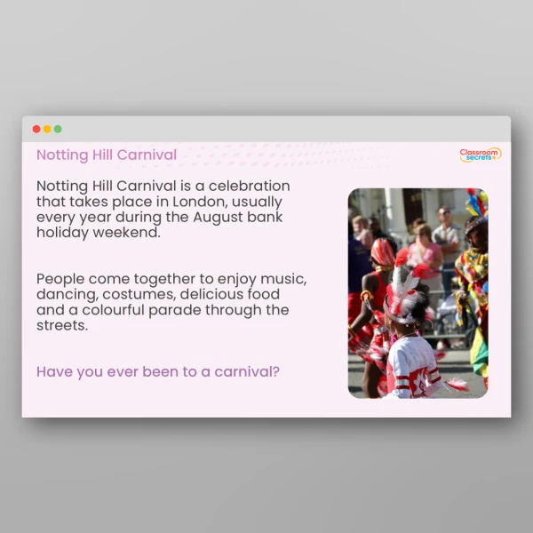 An image of the Notting Hill Carnival Teaching PPT Resource