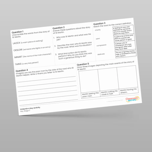 An image of the St Martin's Day Activity Resource