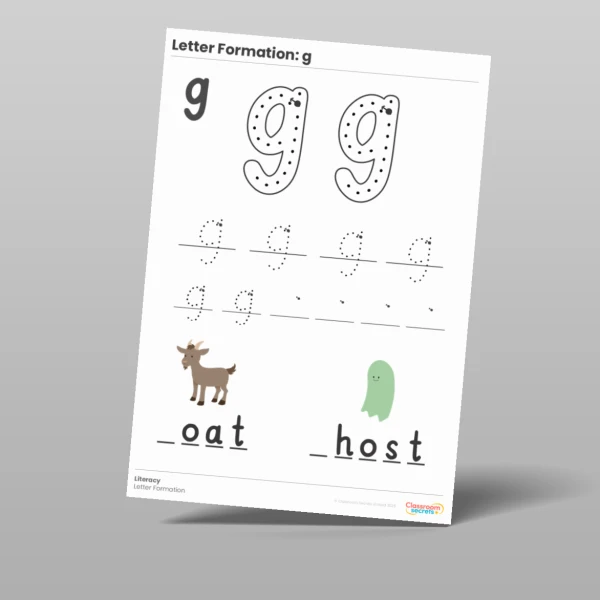 An image of the Phase 2 Set 3 Letter Formation Worksheets Resource